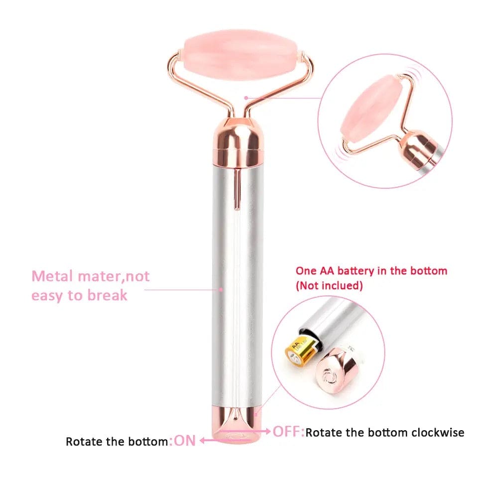New 2 In 1 Flawless Contour, Flawless Jade Roller, Micro Vibrating Facial Roller And Massager, Automatic Facial Vibrate Face Massager, Electric Pink Rose Quartz Facial Massager, Vibrating Face Body Massage Tool, Skin Care Lift Tightening Women Beauty Bar New 2 In 1 Flawless Contour, Flawless Jade Roller, Micro Vibrating Facial Roller And Massager, Automatic Facial Vibrate Face Massager, Electric Pink Rose Quartz Facial Massager, Vibrating Face Body Massage Tool, Skin Care Lift Tightening Women Beauty Bar